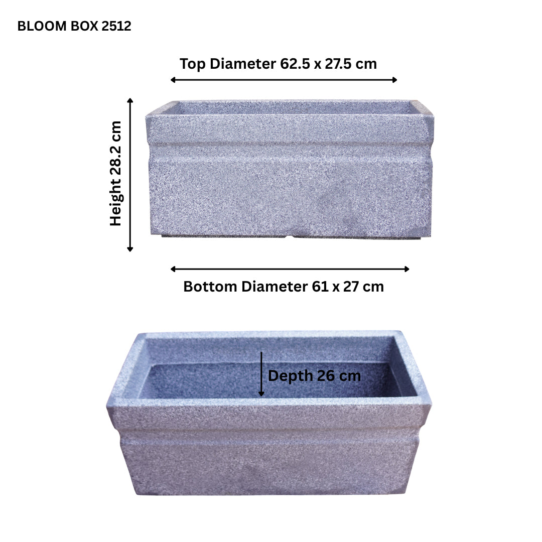 Bloom Box Mosaic Grey Atul Gardenia Unbreakable Indoor & Outdoor Planter | 25 Inch