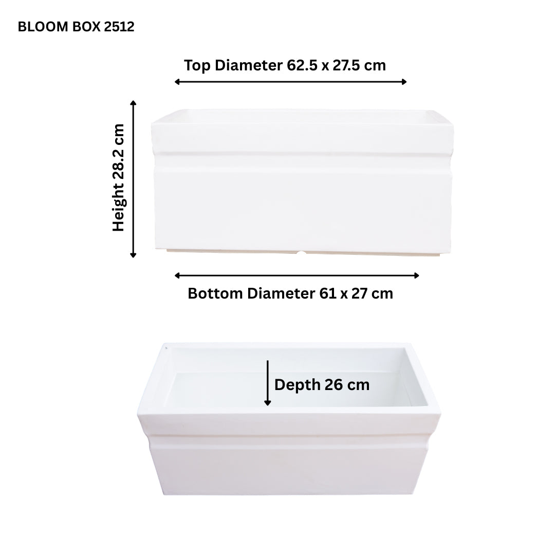 Bloom Box Marble White Atul Gardenia Unbreakable Indoor & Outdoor Planter | 25 Inch