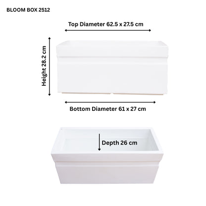 Bloom Box Marble White Atul Gardenia Unbreakable Indoor & Outdoor Planter | 25 Inch