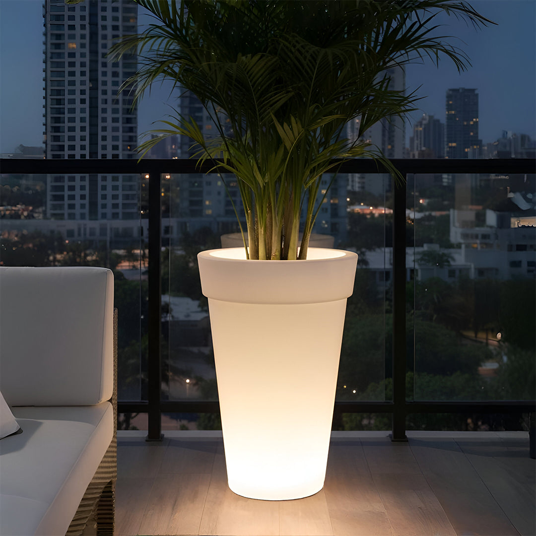 Bloom White LED Atul Gardenia Unbreakable Indoor & Outdoor Planter