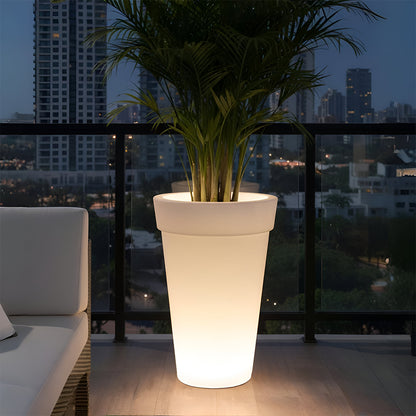 Bloom White LED Atul Gardenia Unbreakable Indoor & Outdoor Planter