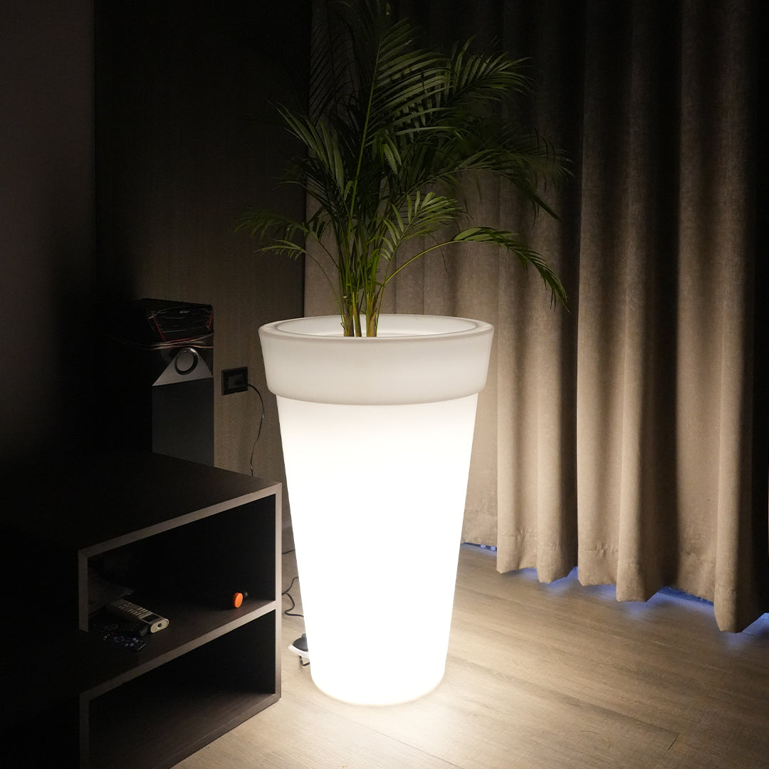 Bloom White LED Atul Gardenia Unbreakable Indoor & Outdoor Planter