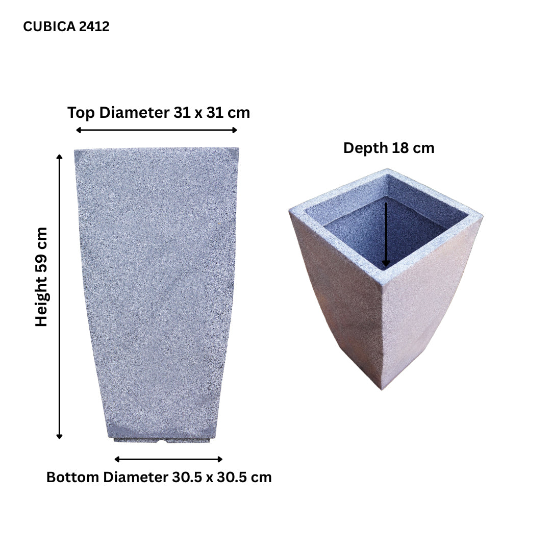 Cubica Mosaic Grey Atul Gardenia Unbreakable Indoor & Outdoor Planter | 24 Inch