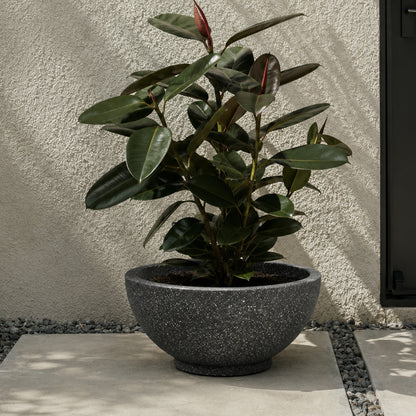 Curvy Grey Stone Atul Gardenia Unbreakable Indoor & Outdoor Planter | 18 Inch