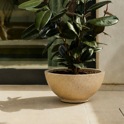 Curvy Sand Stone Atul Gardenia Unbreakable Indoor & Outdoor Planter | 18 Inch