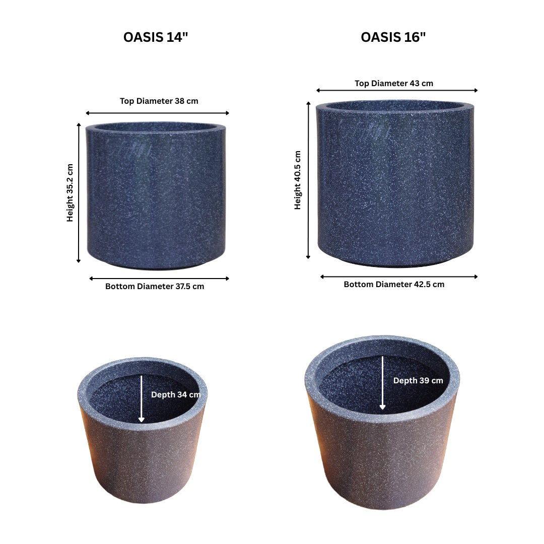 Oasis Grey Stone Atul Gardenia Unbreakable Indoor & Outdoor Planter