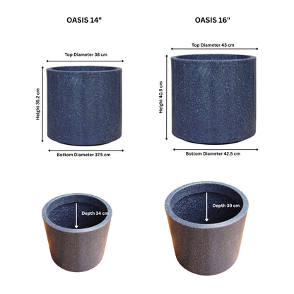 Oasis Grey Stone Atul Gardenia Unbreakable Indoor & Outdoor Planter