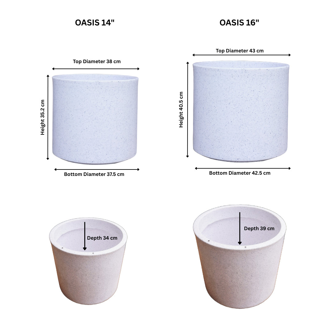 Oasis Marble White Atul Gardenia Unbreakable Indoor & Outdoor Planter