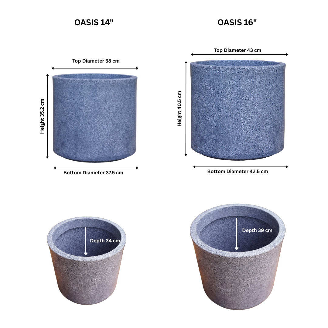 Oasis Mosaic Grey Atul Gardenia Unbreakable Indoor & Outdoor Planter