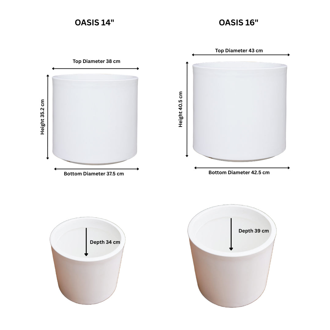 Oasis White Atul Gardenia Unbreakable Indoor & Outdoor Planter