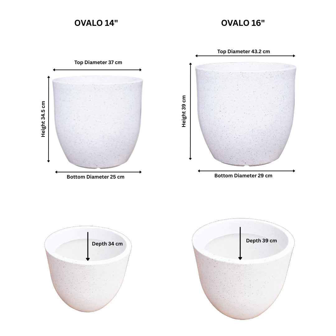 Ovalo Marble White Atul Gardenia Unbreakable Indoor & Outdoor Planter