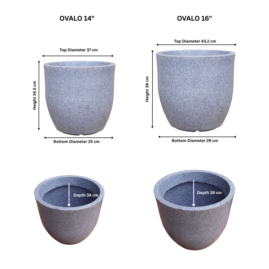 Ovalo Mosaic Grey Atul Gardenia Unbreakable Indoor & Outdoor Planter
