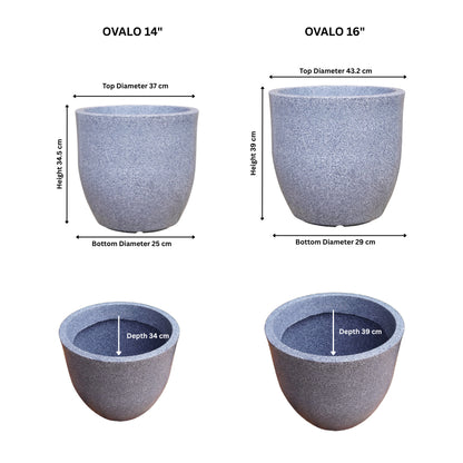 Ovalo Mosaic Grey Atul Gardenia Unbreakable Indoor & Outdoor Planter