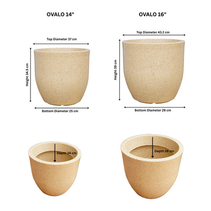 Ovalo Sand Stone Atul Gardenia Unbreakable Indoor & Outdoor Planter