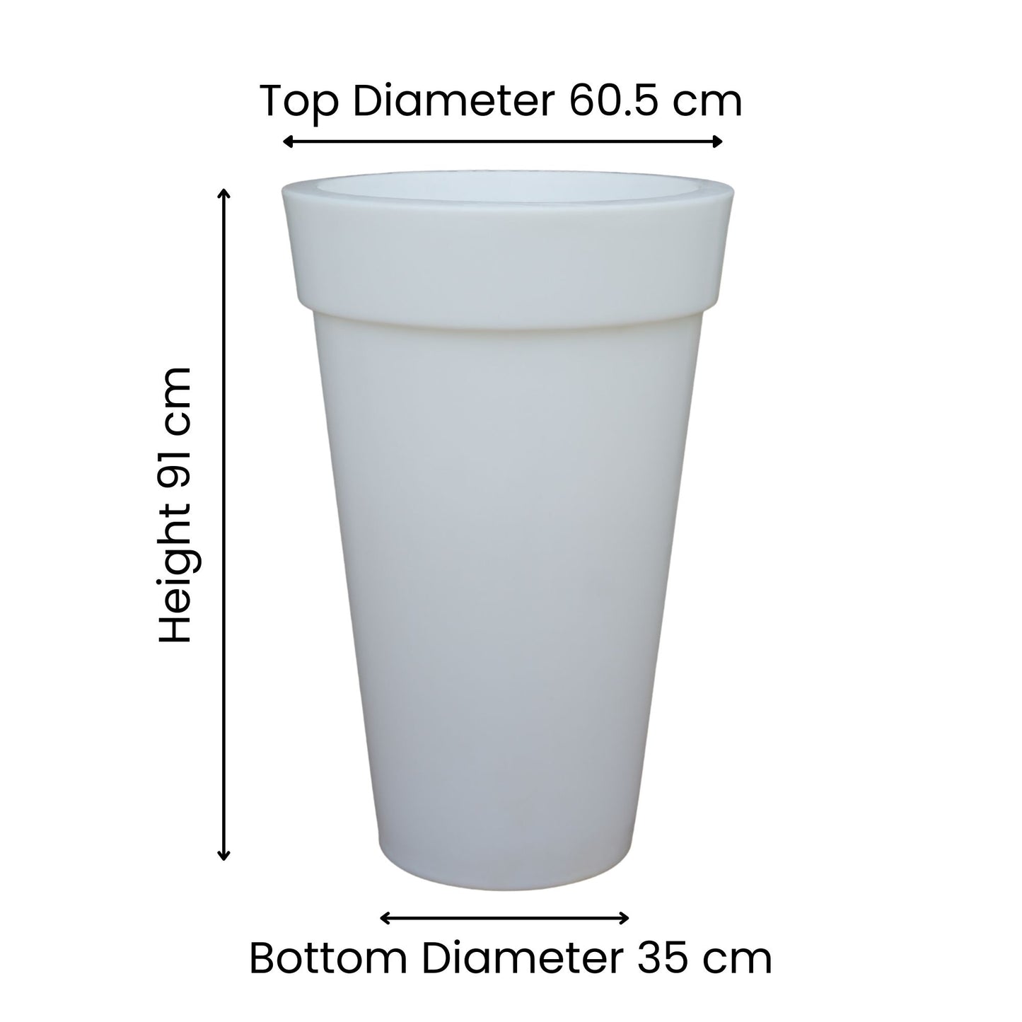Bloom White LED Atul Gardenia Unbreakable Indoor & Outdoor Planter