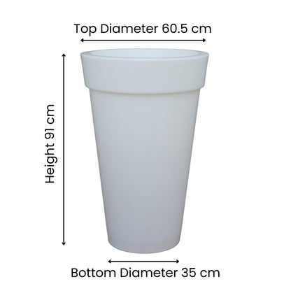 Bloom White LED Atul Gardenia Unbreakable Indoor & Outdoor Planter