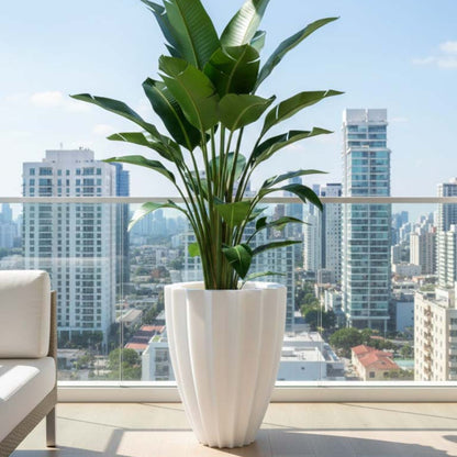 Flora White LED Atul Gardenia Unbreakable Indoor & Outdoor Planter