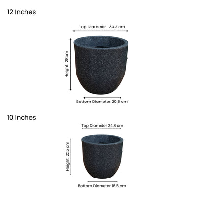 Ovalo Grey Stone Atul Gardenia Unbreakable Indoor & Outdoor Planter