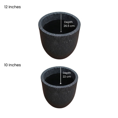 Ovalo Grey Stone Atul Gardenia Unbreakable Indoor & Outdoor Planter