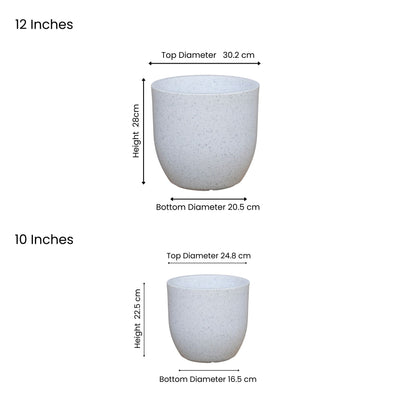 Ovalo Marble White Atul Gardenia Unbreakable Indoor & Outdoor Planter